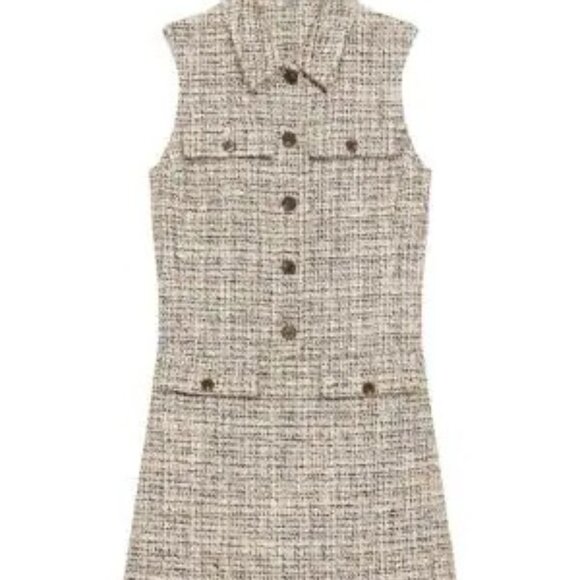 Theory Tweed Sleeveless Military Minidress | NWT | Size 4 - Picture 2 of 8
